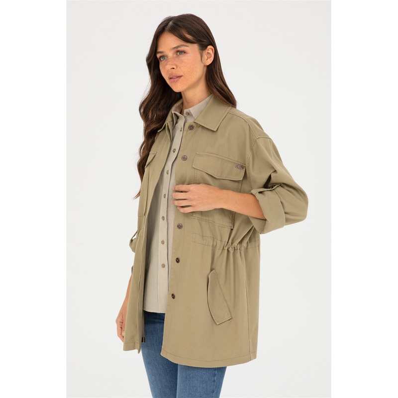Beige Shirt Style Jackets