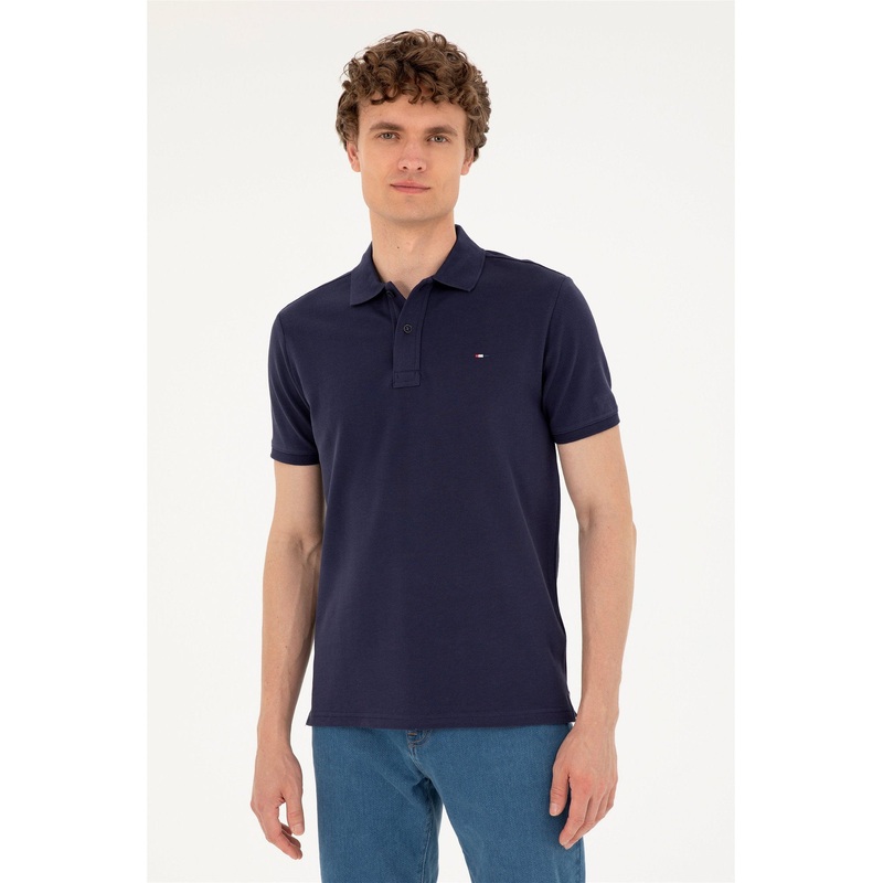 Blue Polo Shirt With Logo