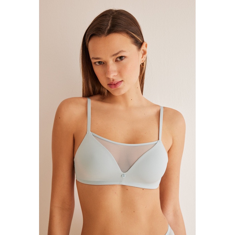 Lovely Blue Tulle Padded Bra