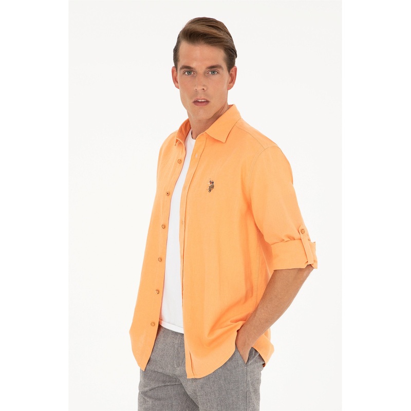 Orange Button Down Shirt