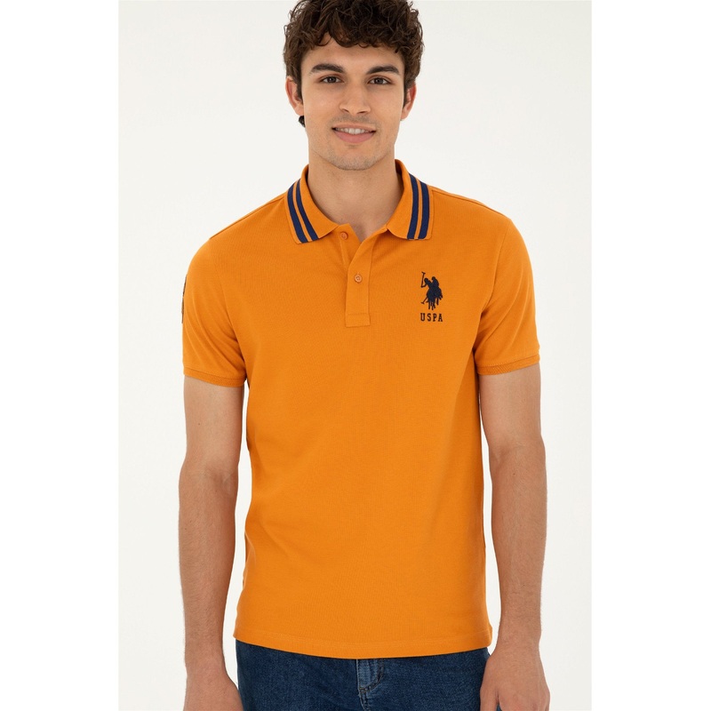 Orange Polo Shirt With Logo