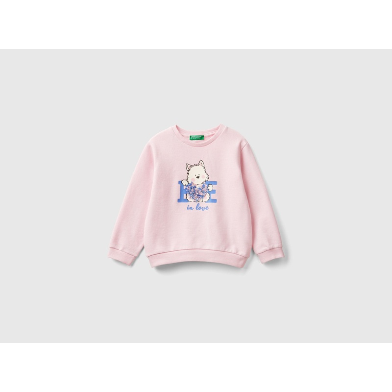 Sweatshirt With Petal Look Applique