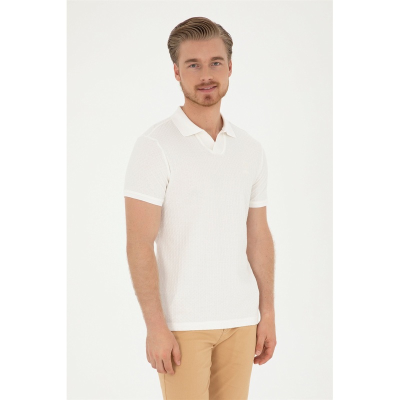 White Cuban Collar Polo Shirt