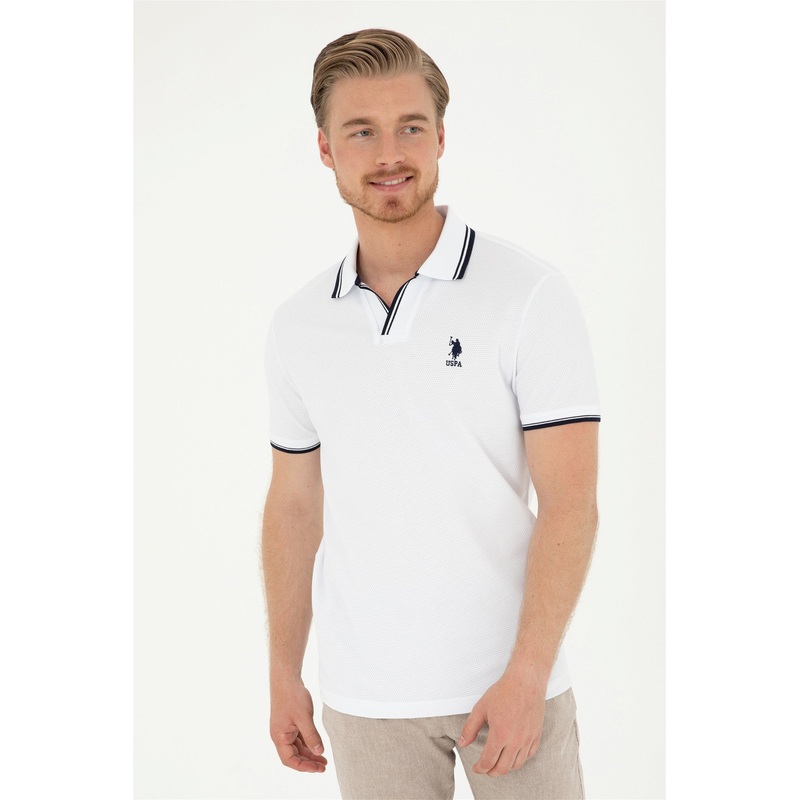 White Polo Shirt With Logo
