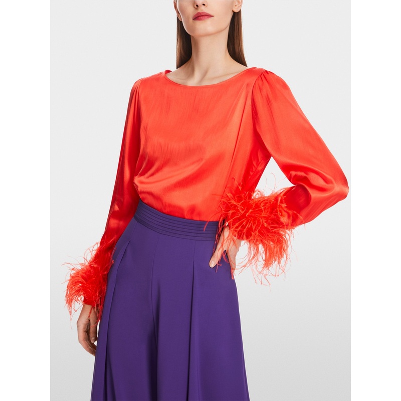 Blouse With Feather Detail