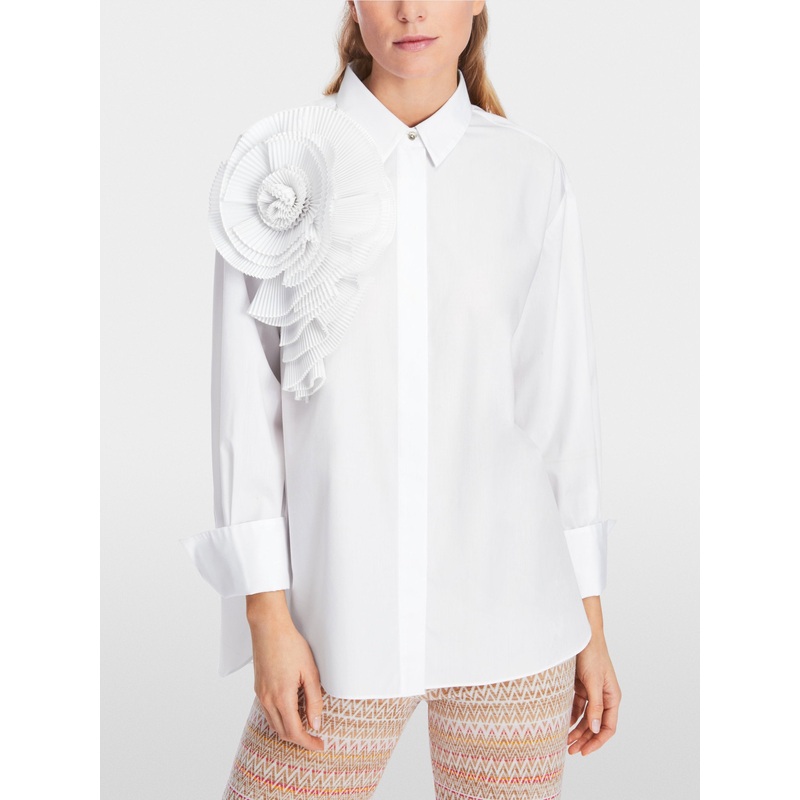 Blouse With Pleated Collar