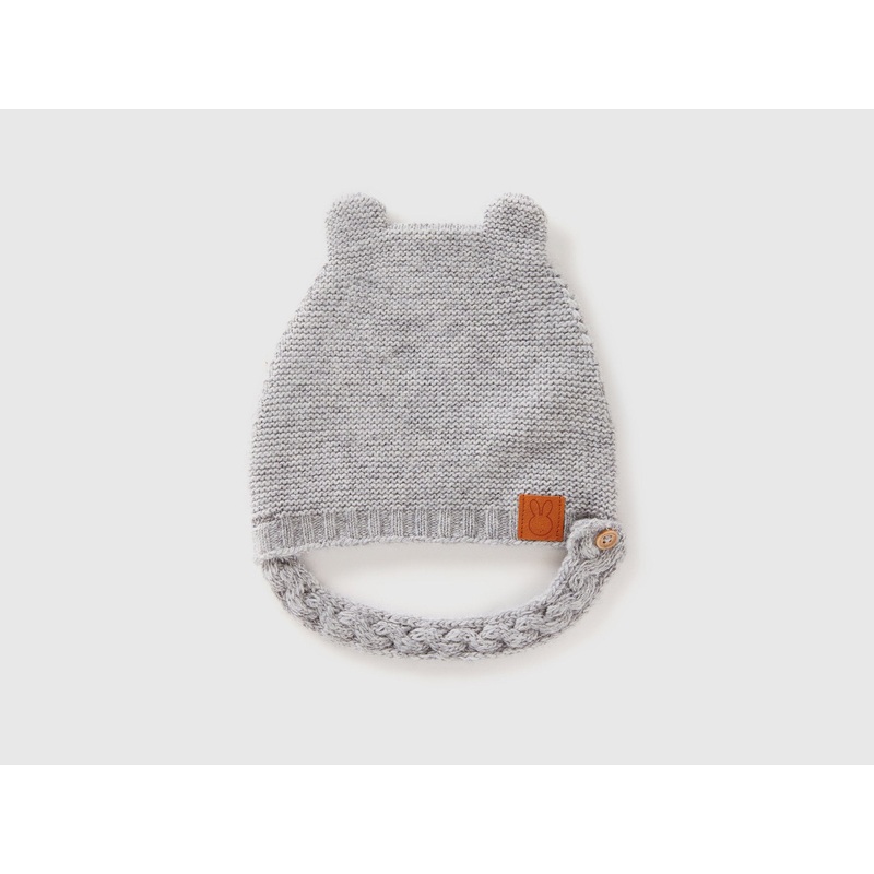Cap With Ear Applique In Recycled Wool Blend