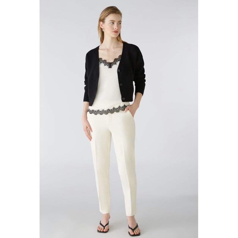 Feylia Jersey Trousers Slim Fit, Cropped