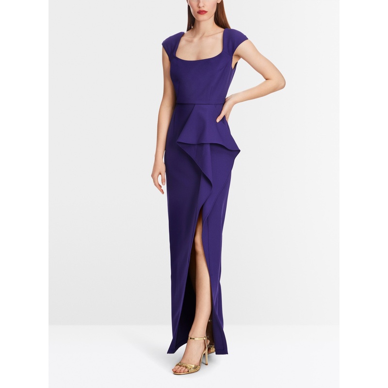 Floor-Length Dress With Cup Sleeves