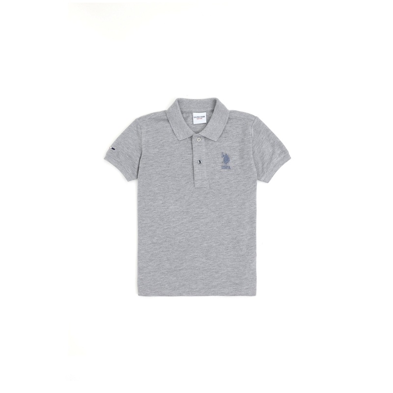 Grey Polo Shirt With Design