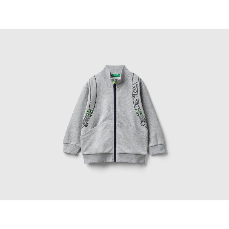 High Neck Sweatshirt With Rucksack Print
