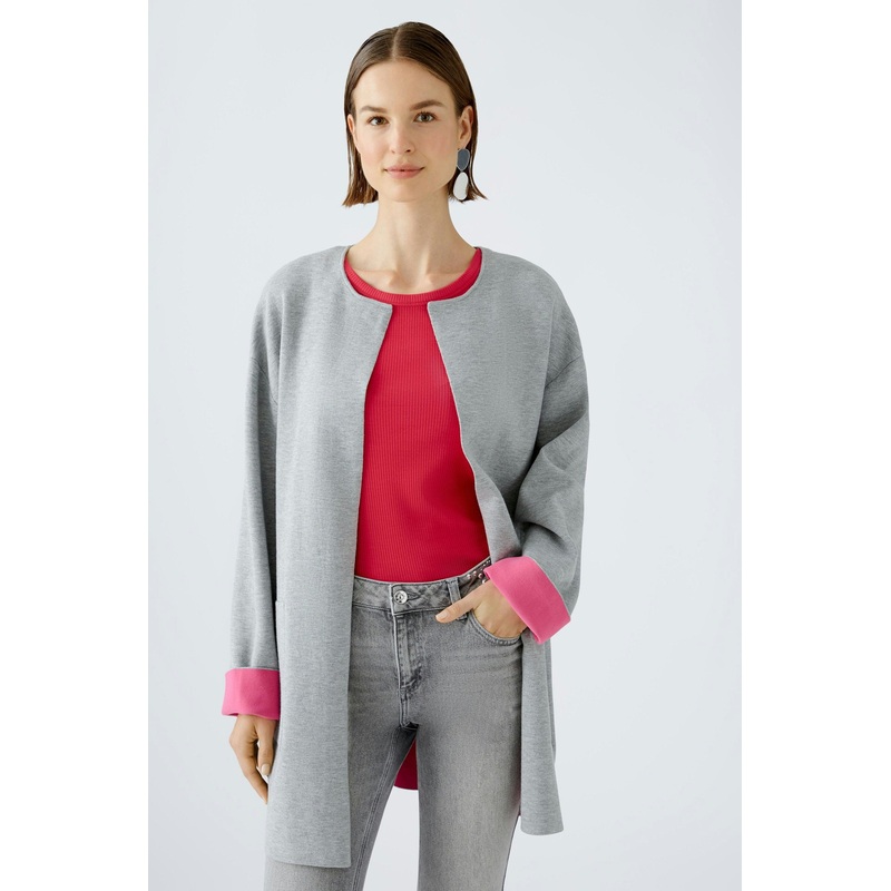 Knitted Coat Contrasting Colour Inside
