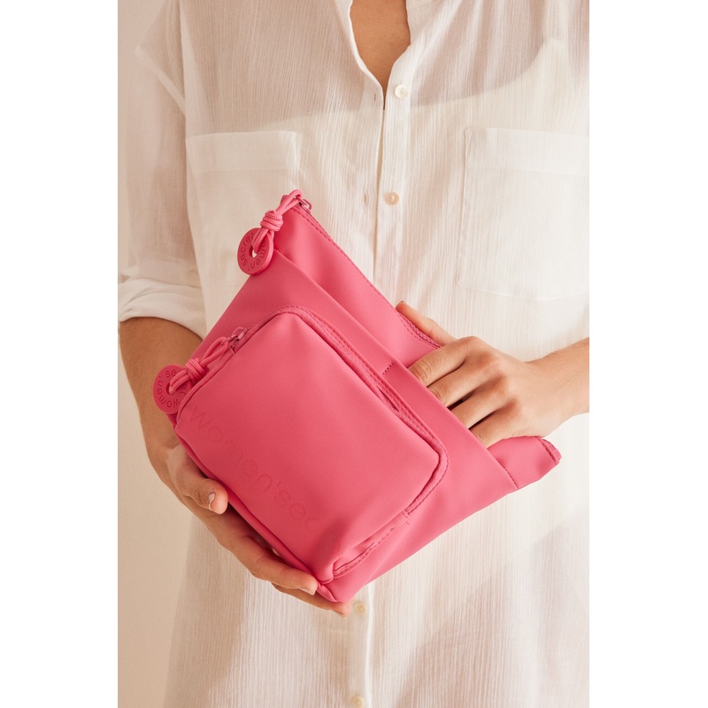 Large Pink Rubber Toiletry Bag