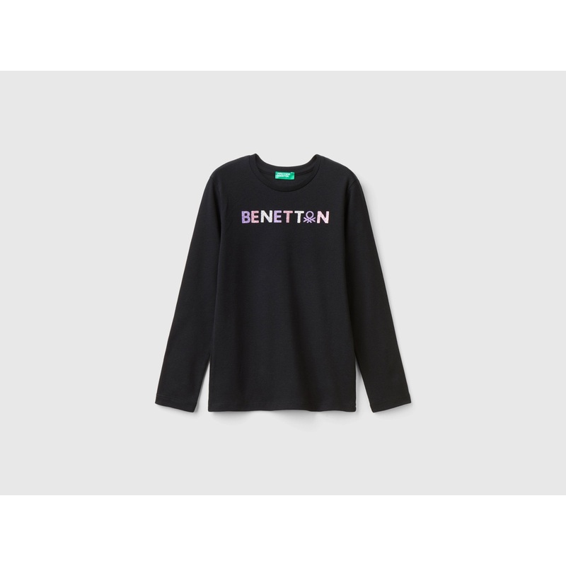 Long Sleeve T-Shirt With Glittery Print