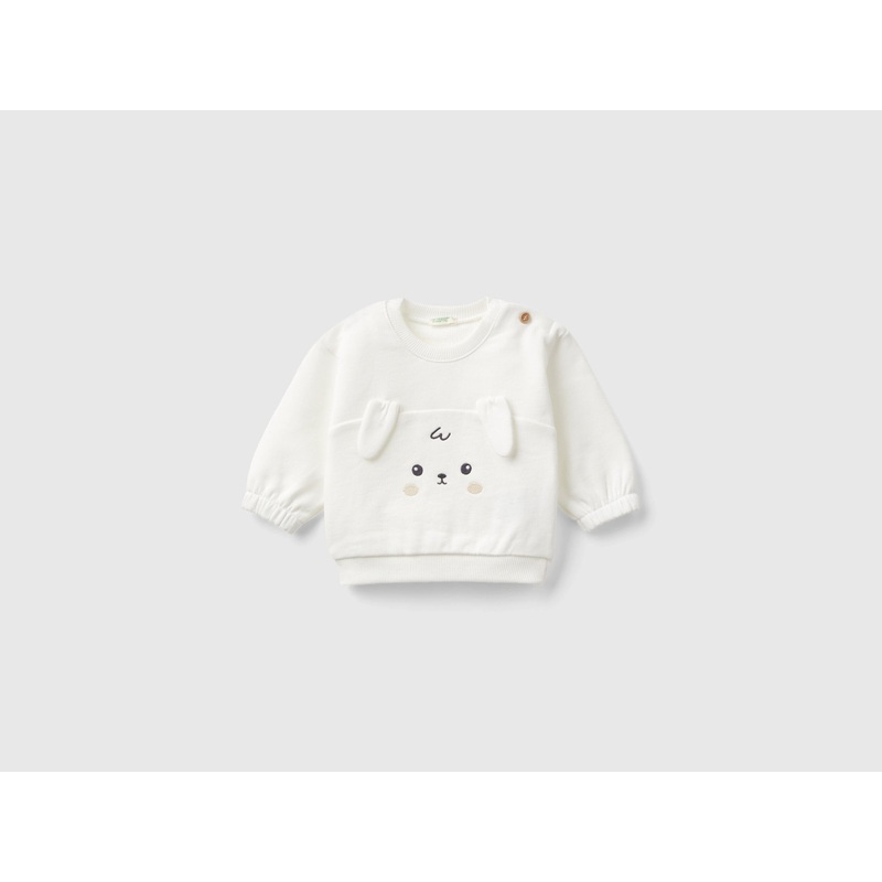 Sweatshirt With Embroidery And Patches In Organic Cotton