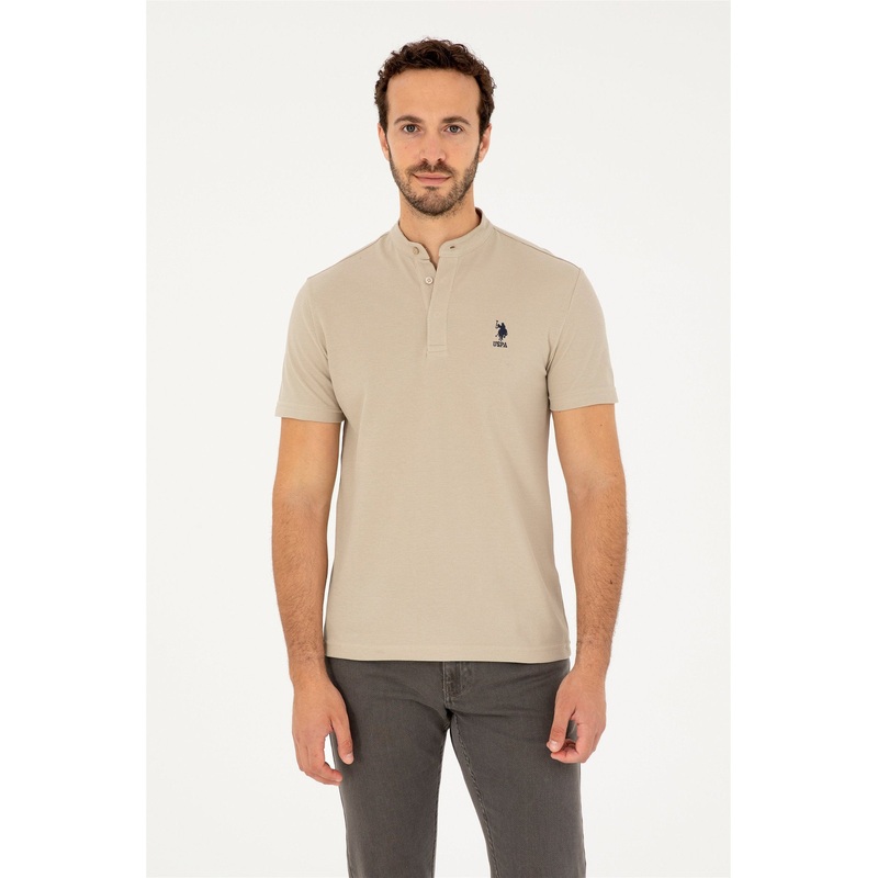 T-Shirt With Button Up Collar