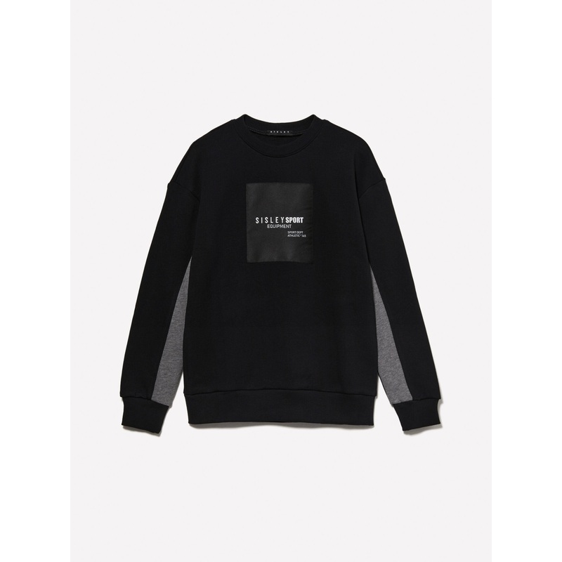 Black Sweatshirt With Logo Tag