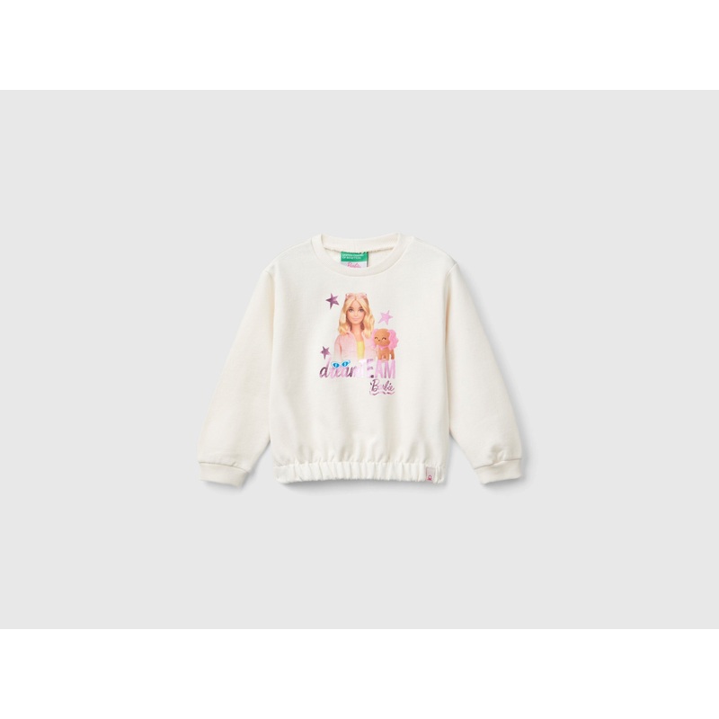 Cream Barbie Sweatshirt With Glossy Print