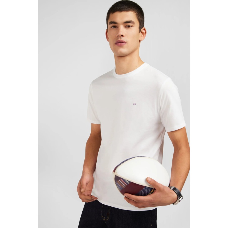 Crew Neck White Light Pima Cotton T-Shirt