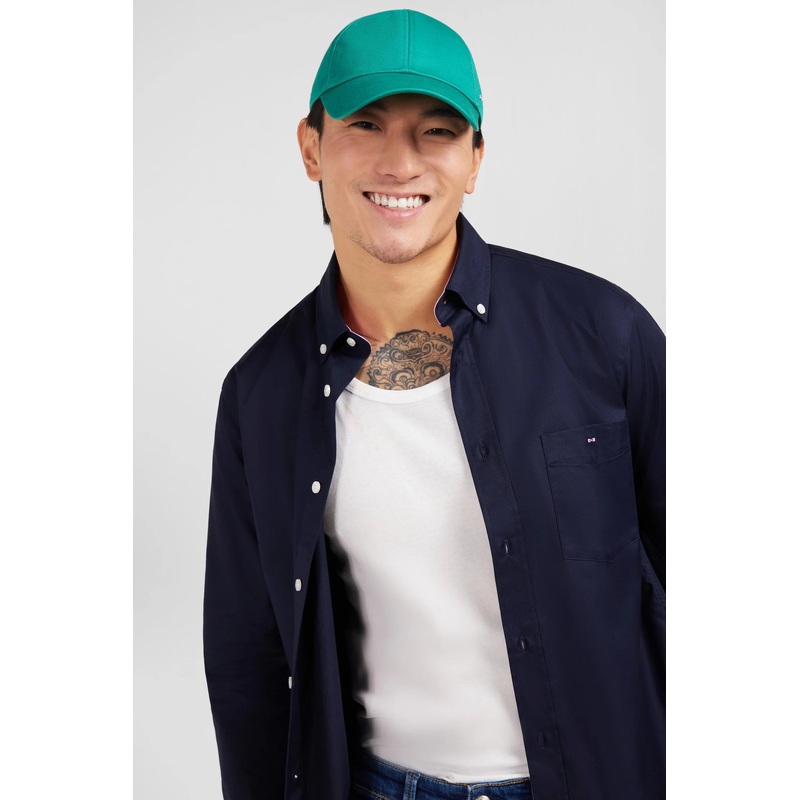 Dark Blue Cotton Twill Shirt
