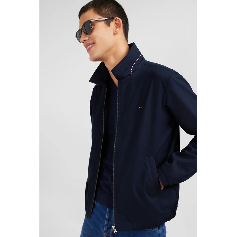 Dark Blue Jacket In Cotton Gabardine