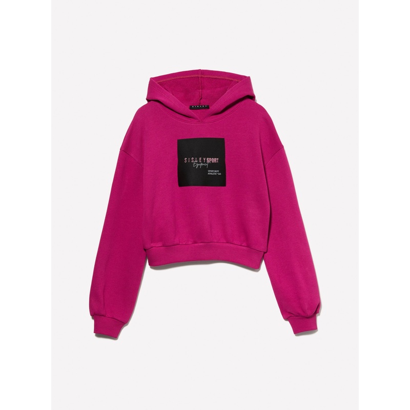 Fuchsia Sweatshirt With Logo Tag