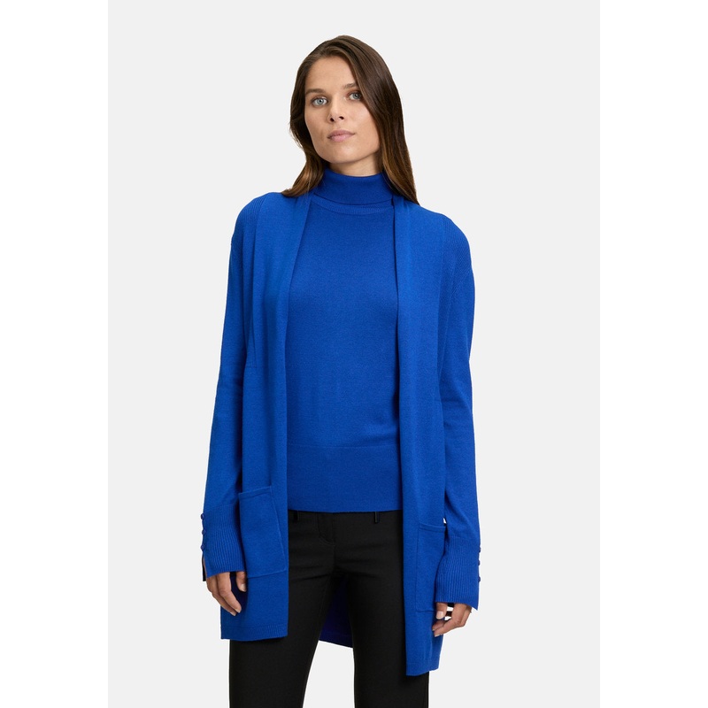 Long Cardigan With Rib Structure
