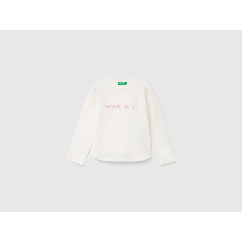 Organic Cotton T-Shirt With Glittery Print
