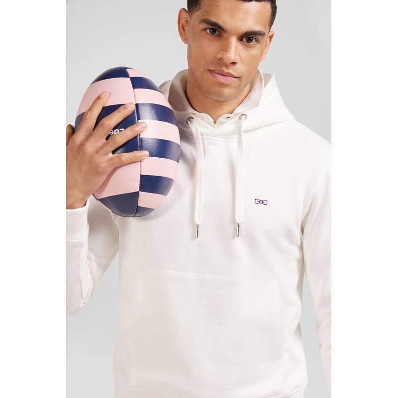 Regular Ecru Brushed Cotton Fleece Hoodie