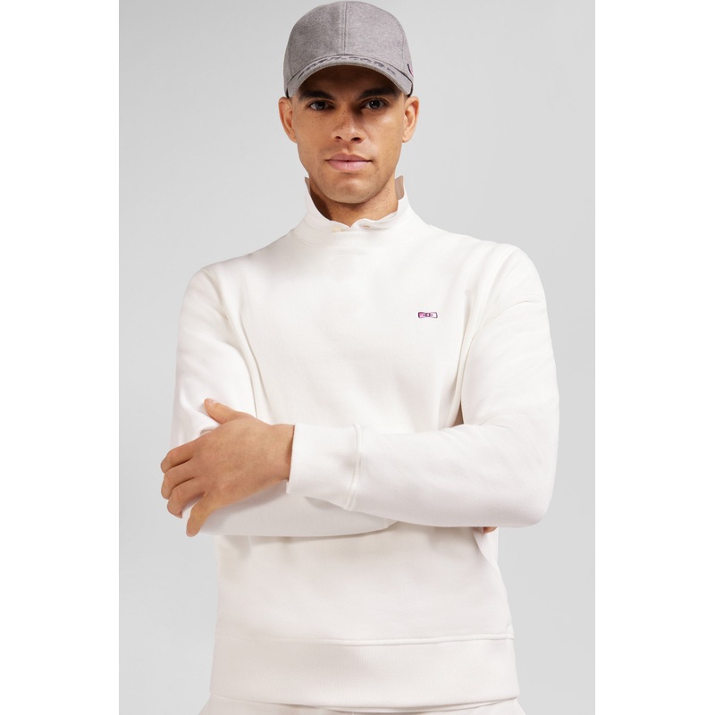 Regular Ecru Brushed Cotton Fleece Sweatshirt