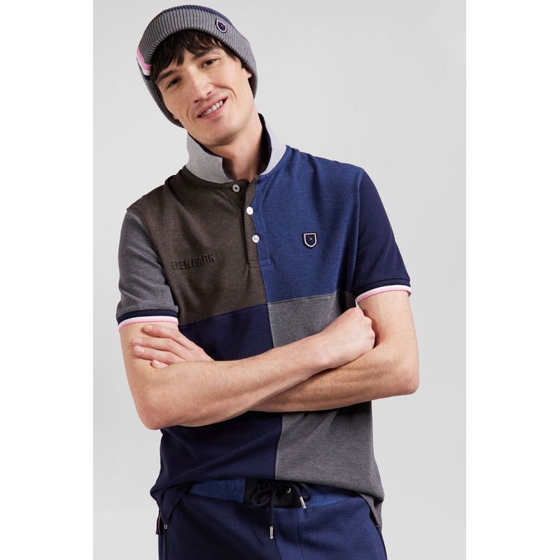 Regular Navy Barbarian Short-Sleeved Cotton Piqu Polo Shirt