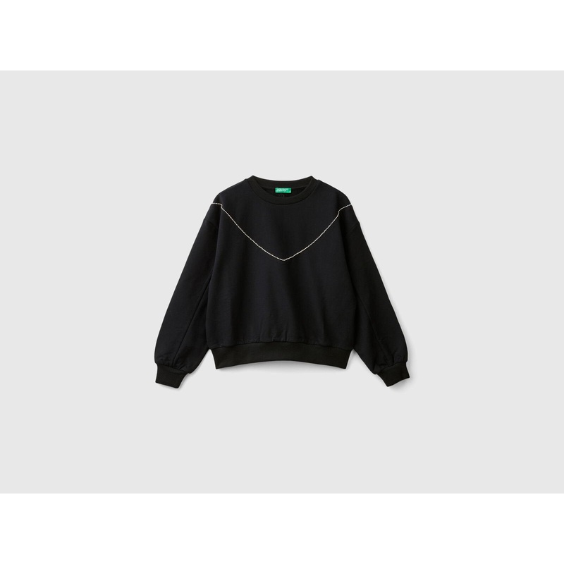 Sweatshirt With Jewel-Like Applique