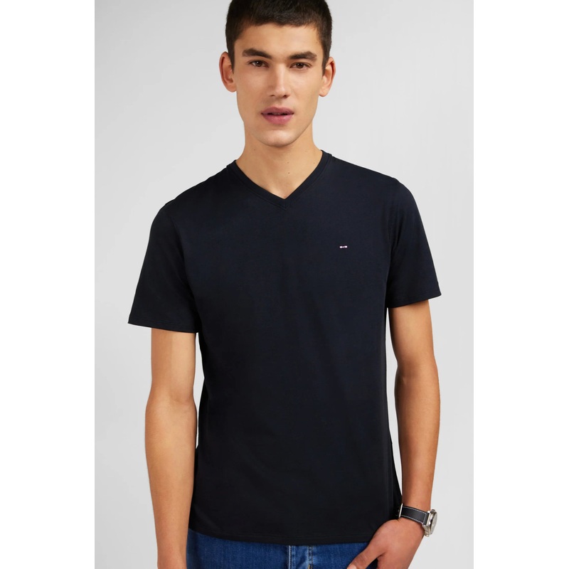 V-Neck Black Light Pima Cotton T-Shirt
