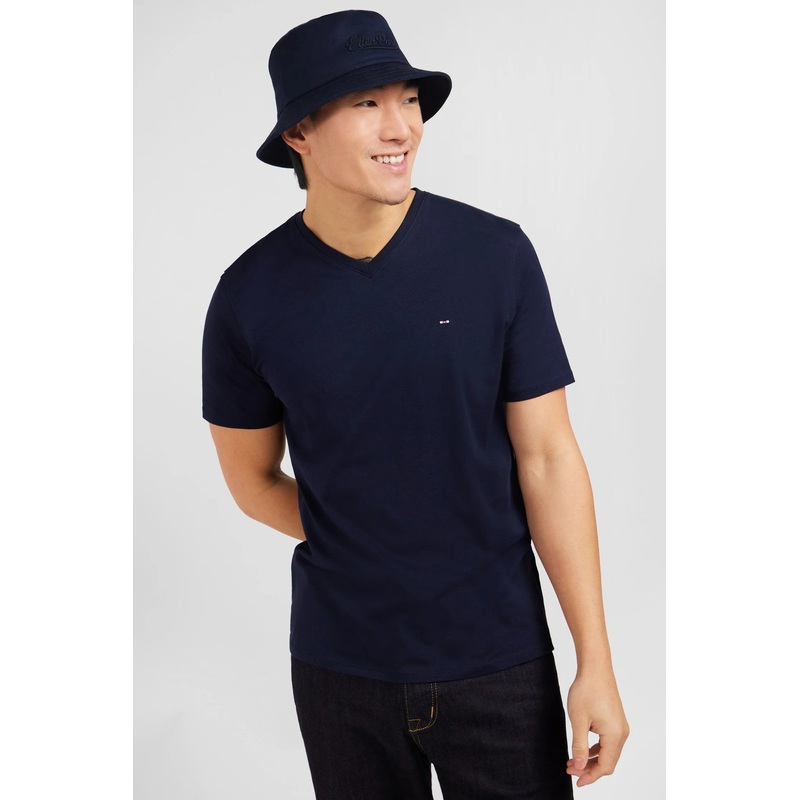 V-Neck Navy Light Pima Cotton T-Shirt