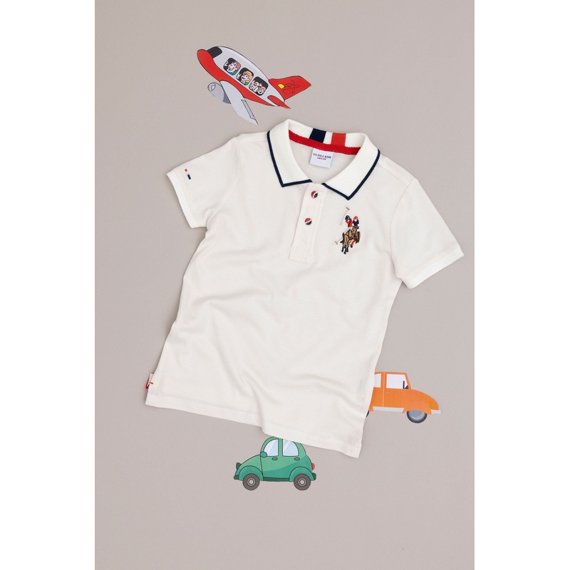 White Polo Shirt With Design