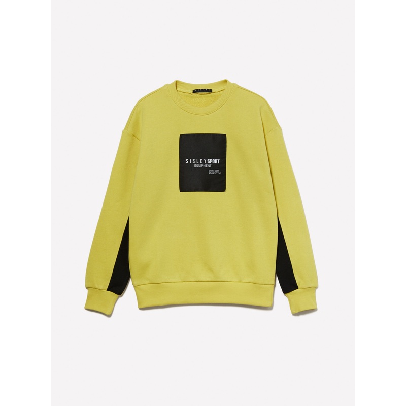 Yellow Sweatshirt With Logo Tag