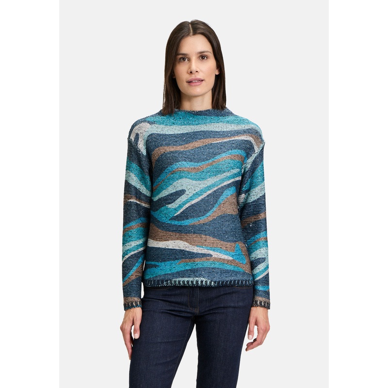 Chunky Knit Sweater With Print
