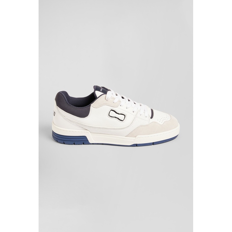 Ep10 Beige And Navy Blue Leather Sneakers