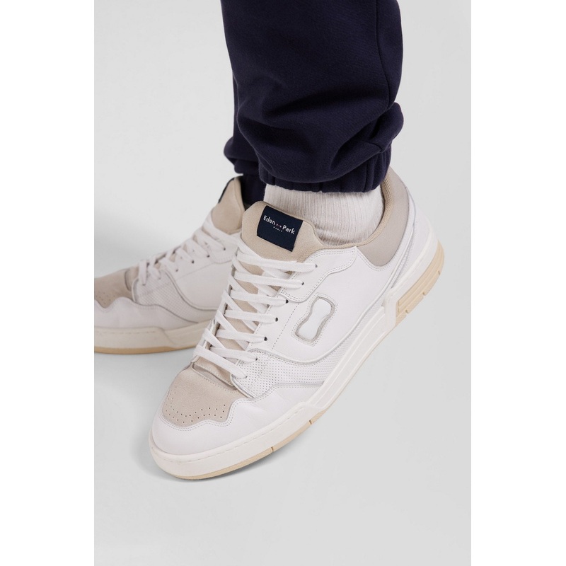 Ep10 Beige And White Leather Sneakers