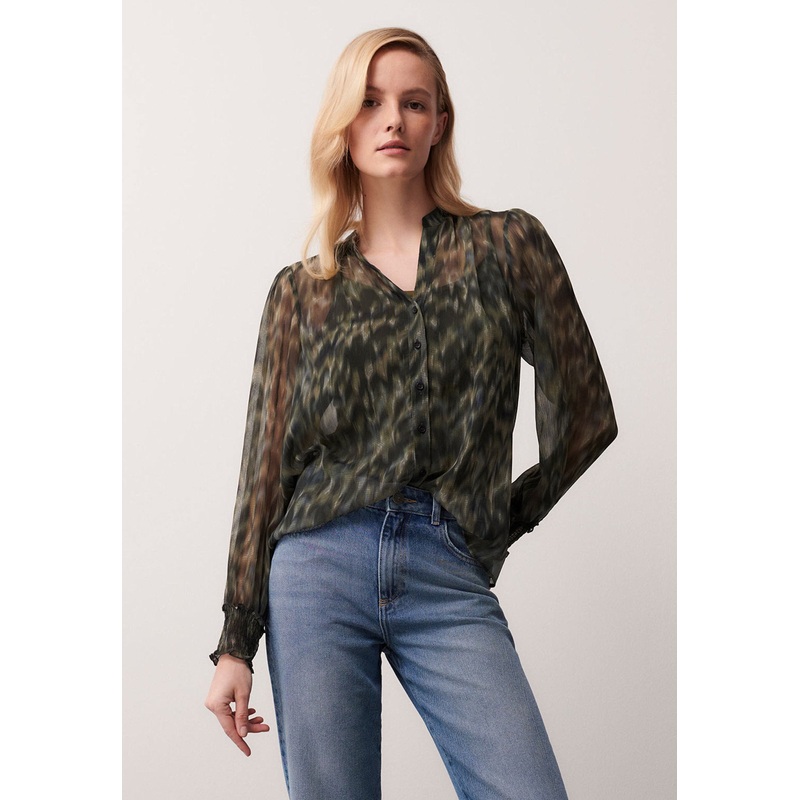 New Animal Print Chiffon Blouse