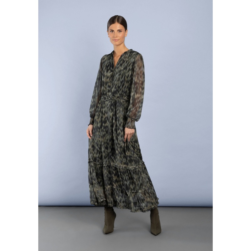 New Animal Print Chiffon Maxi Dress