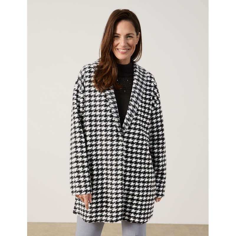 Open Knitted Coat With A Percentage Of Wool