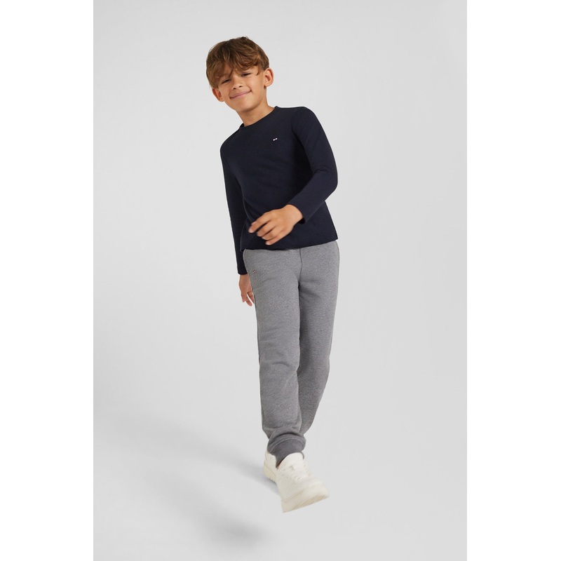 Regular Navy Blue Long-Sleeved Cotton T-Shirt With N10 Embroidery