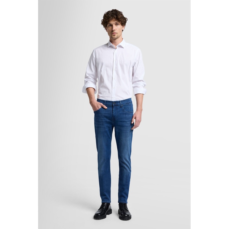 Slimmy Tapered Luxe Performance Plus Mid Blue