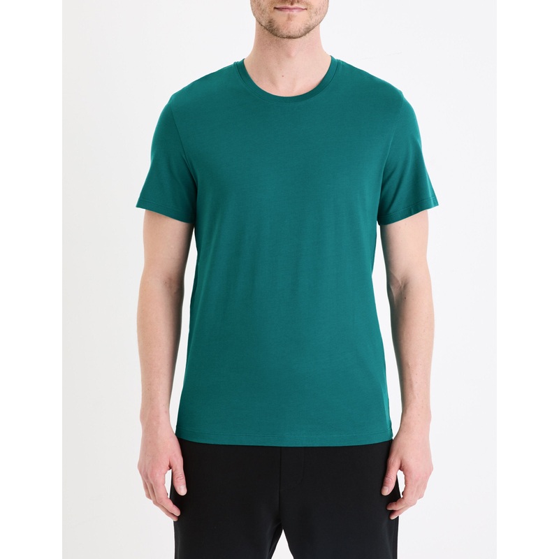 100% Cotton Straight Crew Neck T-Shirt - Petrol