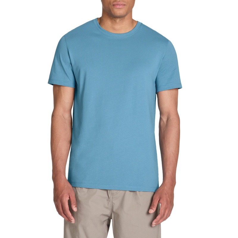 100% Cotton Straight Round Neck T-Shirt - Blue