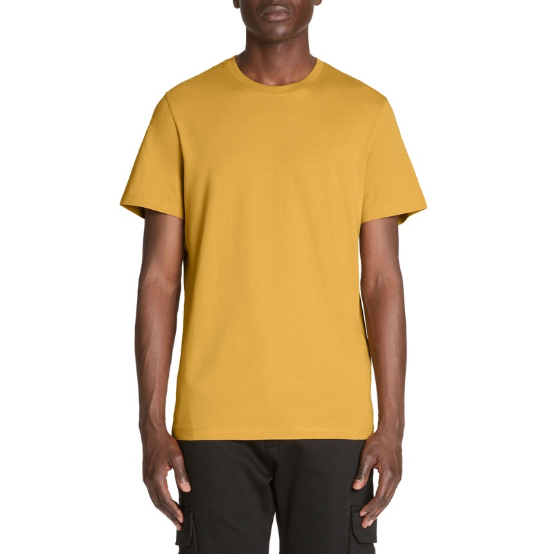 100% Cotton Straight Round Neck T-Shirt - Yellow