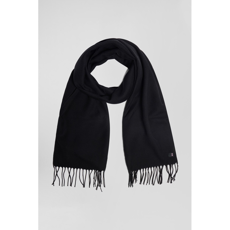 Black Fringed Plain Scarf