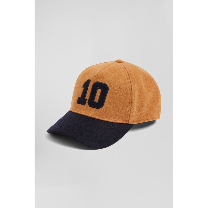 Camel Wool Blend Cap With 10 Embroidery