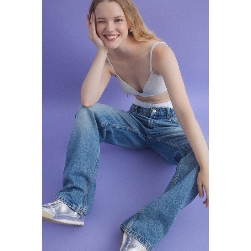 Gray Triangular Bra Fixed Cups